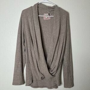 Akemi + Kin Anthropologie Woodruff Wrap Waffle Knit Sweater XL